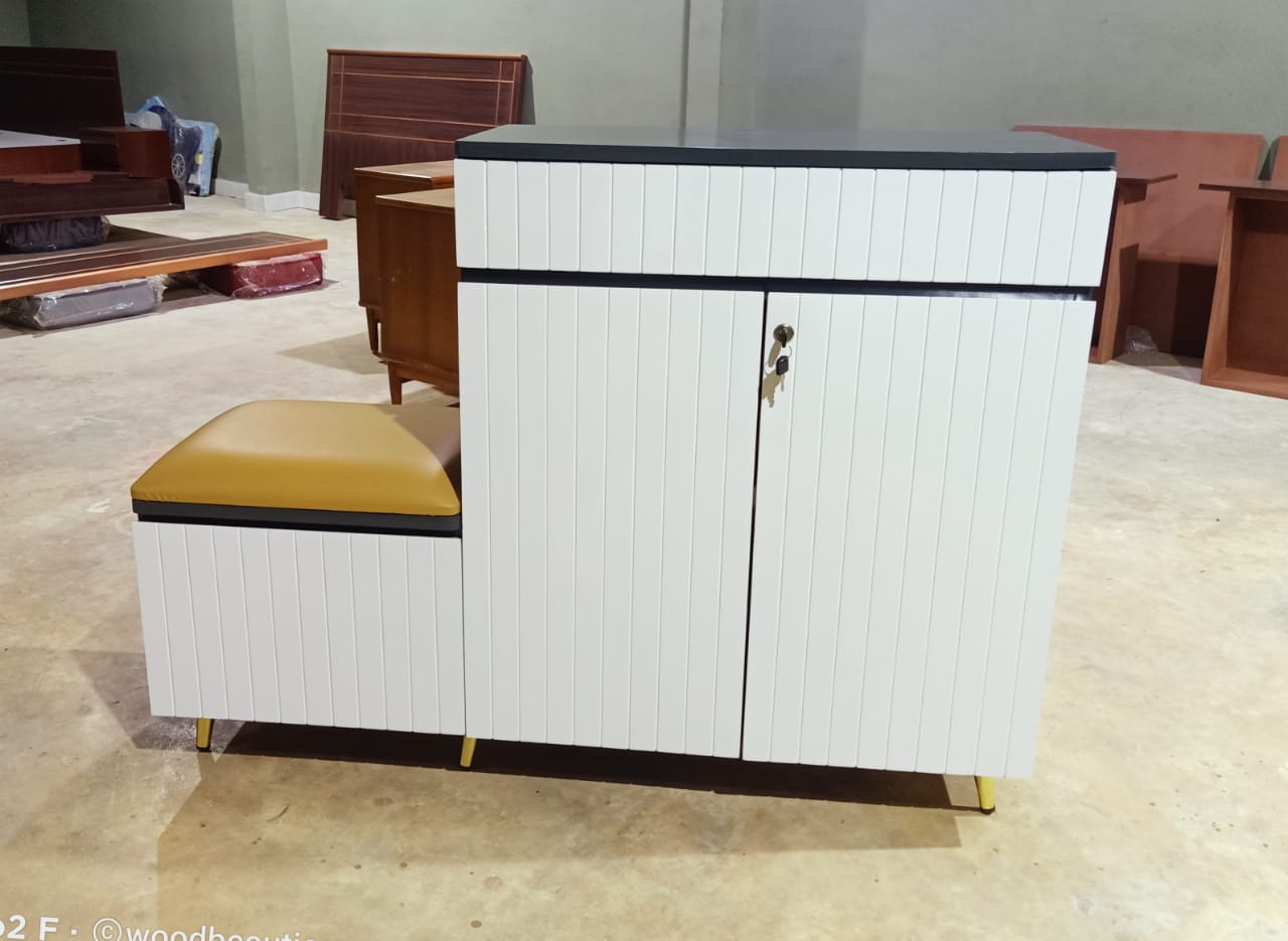 White Cabinet with Seat