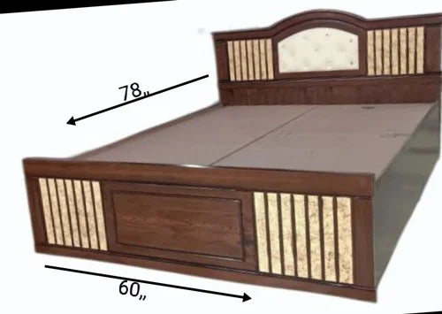 Wooden Bed with Bottom Storage