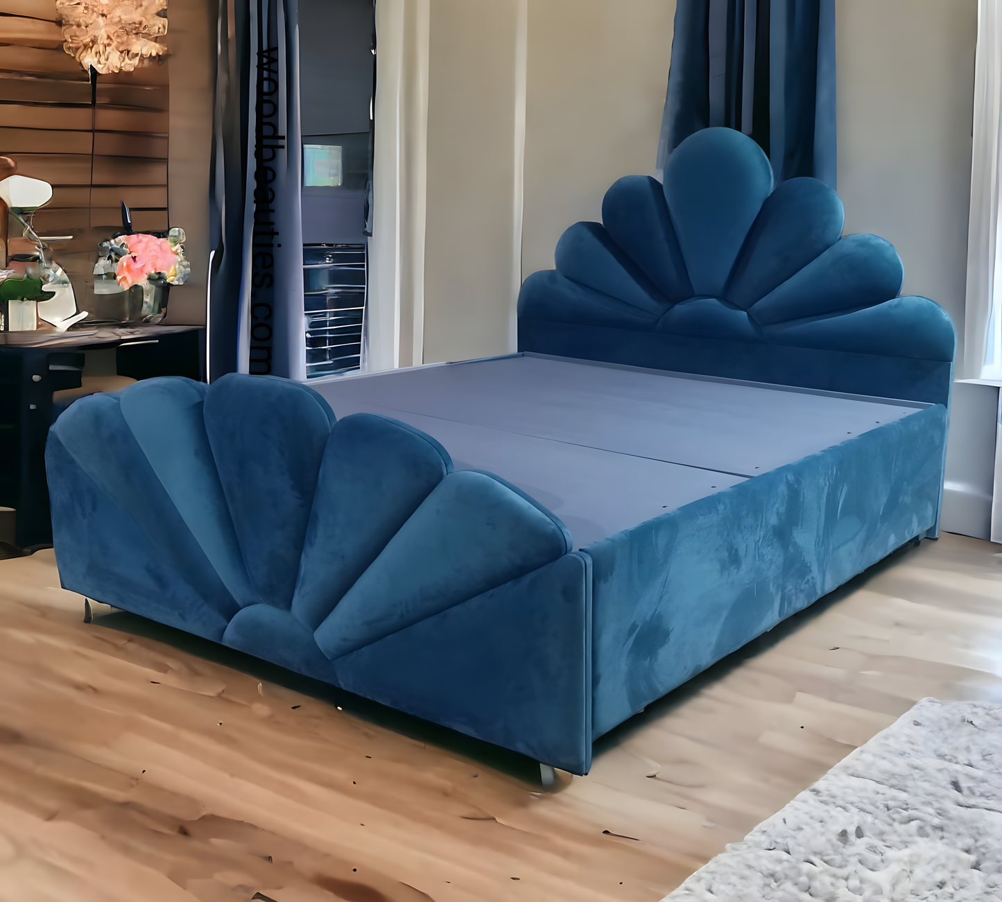 Luxury Fabricated Bed in Blue Colour