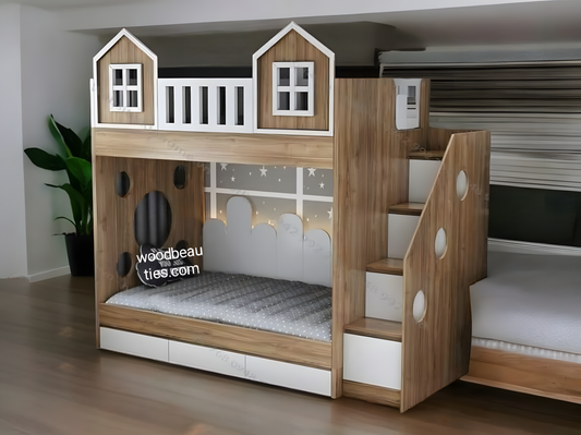 Designer Modern House Bunk Bed