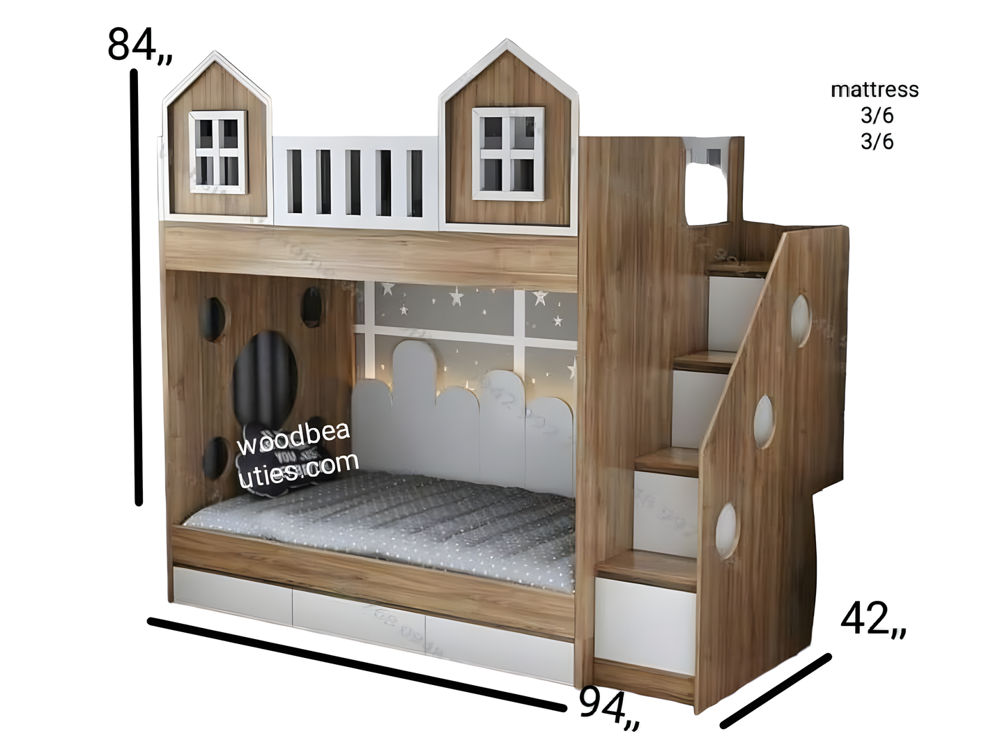 Designer Modern House Bunk Bed