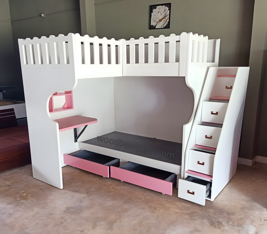 Bunk Bed with Storage and Study Table