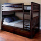 Chocolate Colored Wooden Bunk Bed