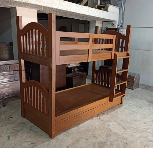 Wooden Bunk Bed Separable into Two Single Beds