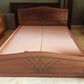 Queen Size Bed with Dark Walnut Polish