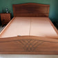 Queen Size Bed with Dark Walnut Polish
