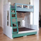 Double Kids Blue and White Bunk Bed
