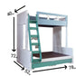 Double Kids Blue and White Bunk Bed