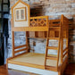 Double wooden bunk bed