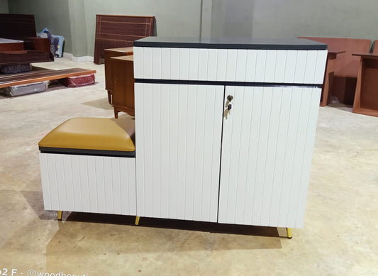 White Cabinet with Seat