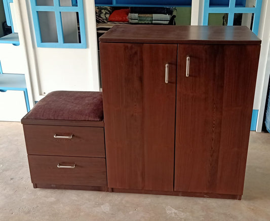 Brown Cabinet with Seat