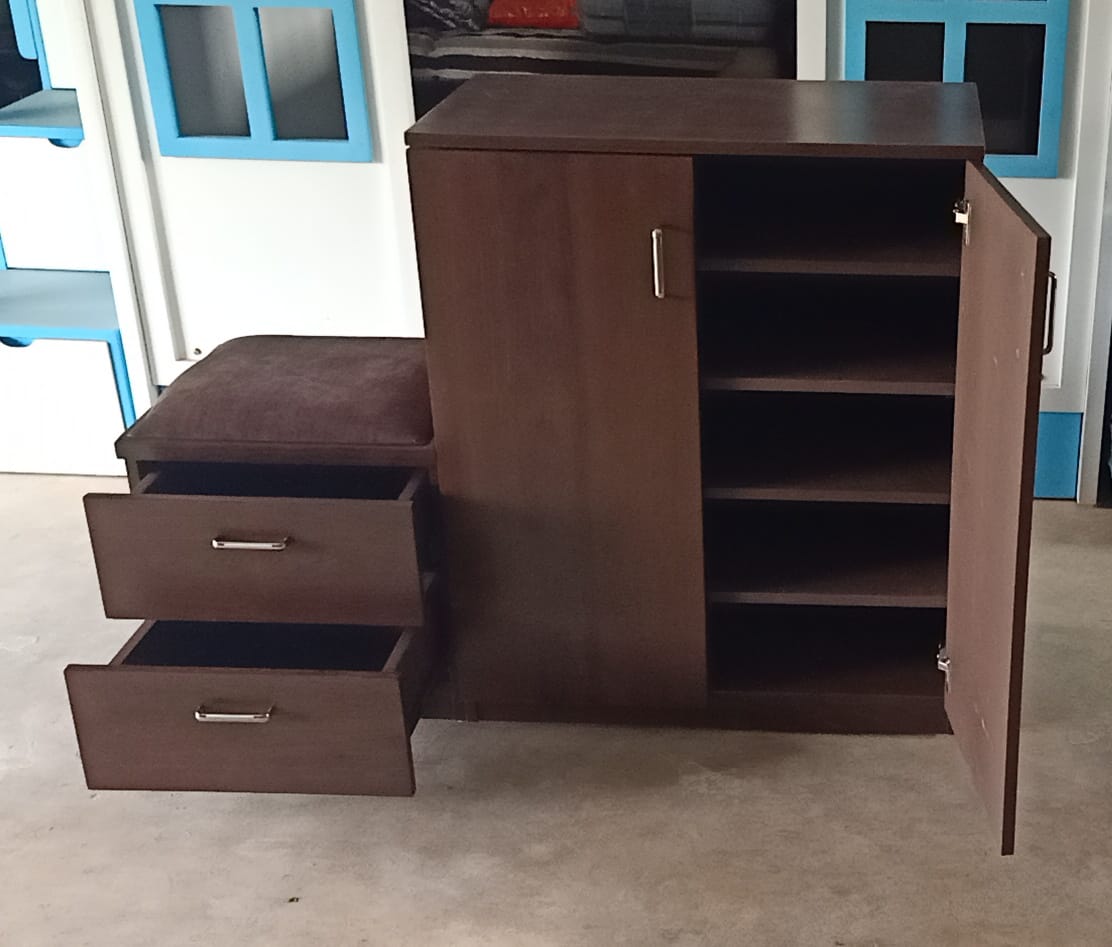 Brown Cabinet with Seat