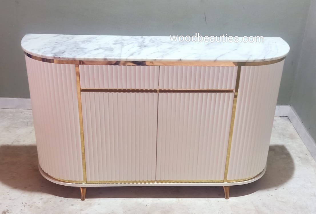 White Cabinet with Marble Top