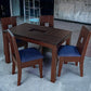 Brown and Blue Four Seater Dining Set