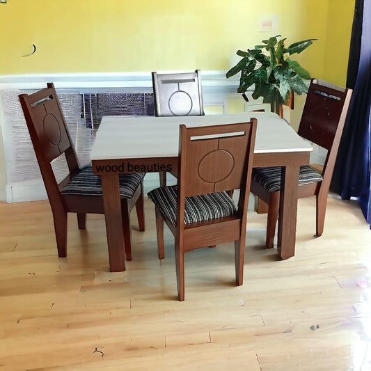 Grey Cushioned Four Seater Dining Set