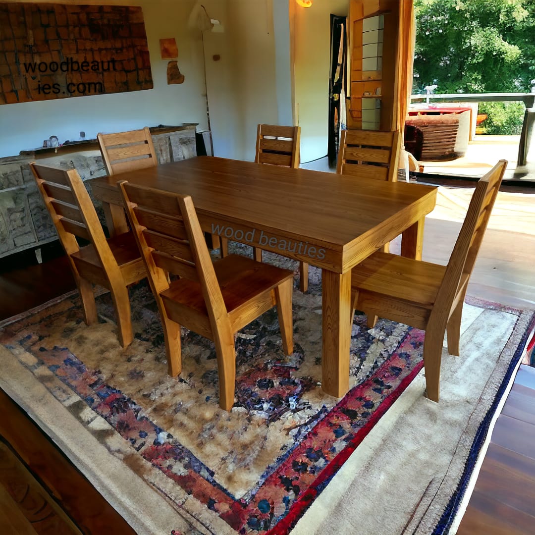 Wooden Six Seater Dining Set