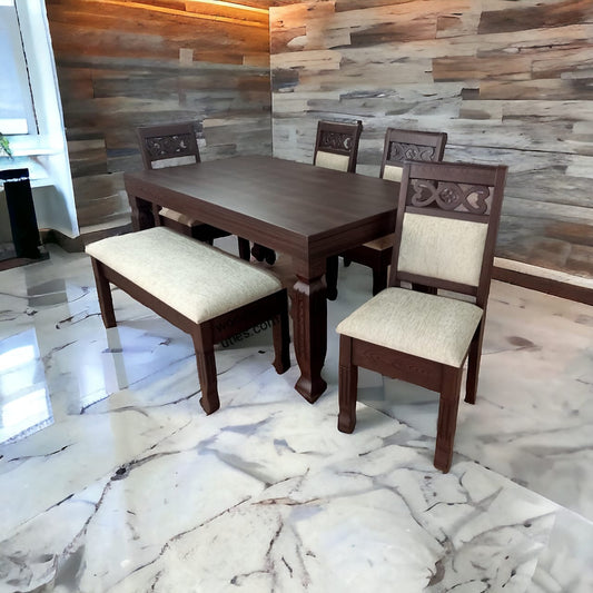 6-Seater White Dining Set