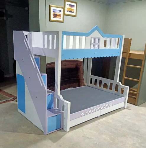 Double Teak Wood Bunk Bed