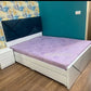 Designer White Bed with Storage