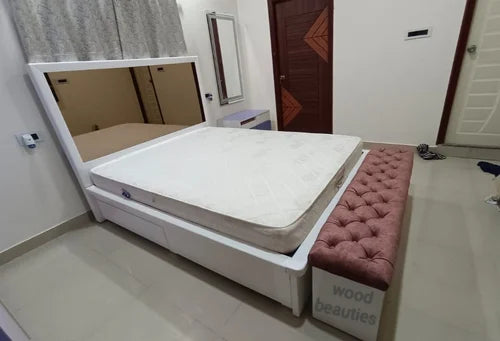 Hydraulic Storage Bed with Mirror Headboard