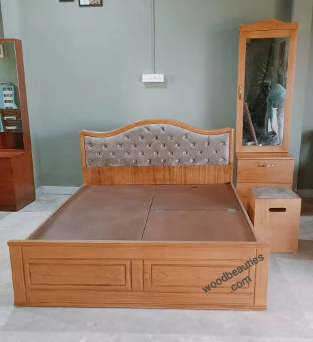 Wooden Bed with Dressing Table