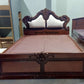 Double Wood Carved Bed