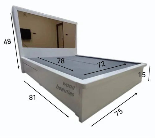 Hydraulic Storage Bed with Mirror Headboard