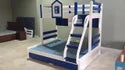 Blue and White Hut Bunk Bed