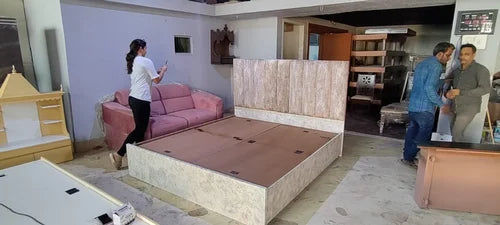 Plywood Bed with Storage