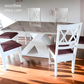 White and Purple Dining Set with Marble Top