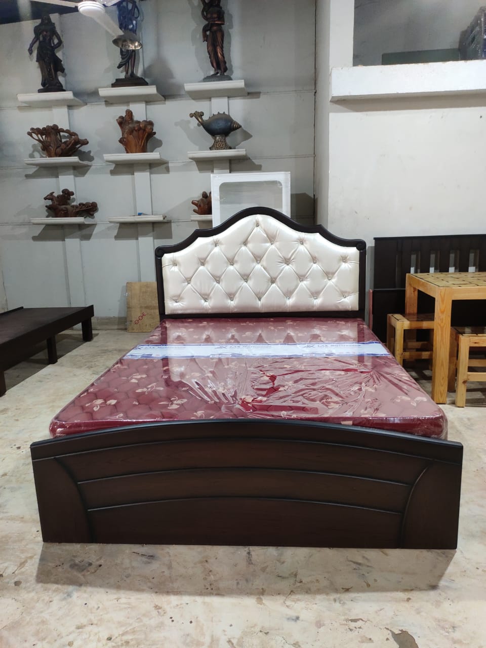 Wooden Cushion Bed with Storage