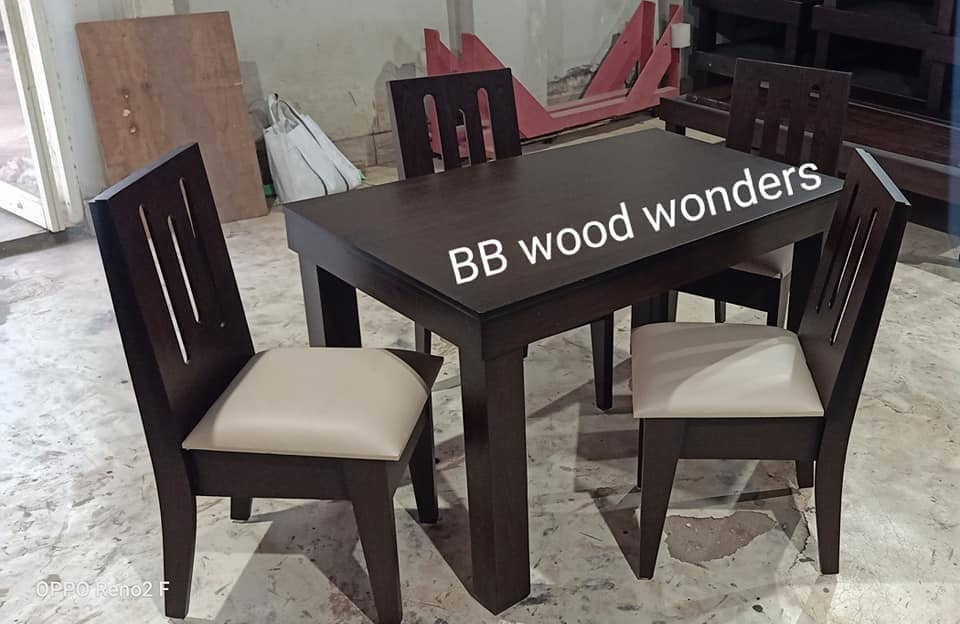 Wooden Four-Seater Dining Set