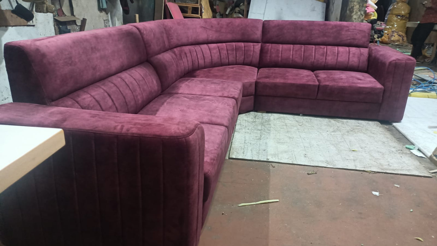 Purple Fabric Sofa Set