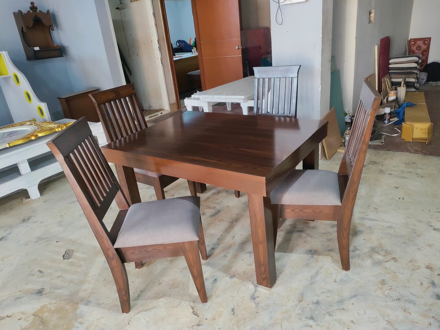 Wooden Four-Seater Dining Set