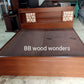 Queen Size Wooden Bed with Storage
