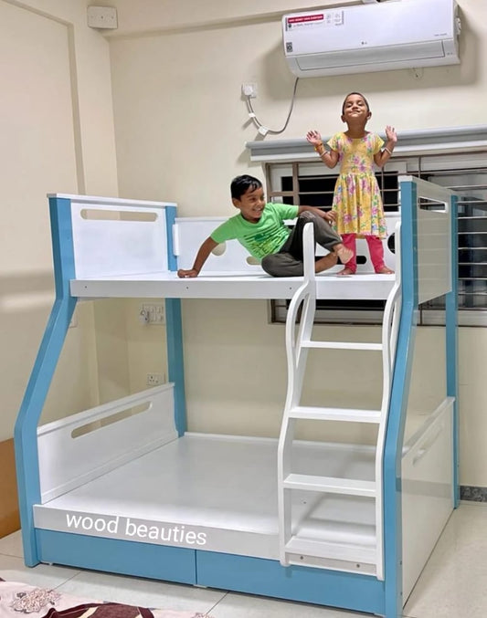 Wooden Bunk Bed with Stairs