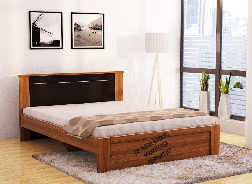 Queen Size Wooden Bed with Storage