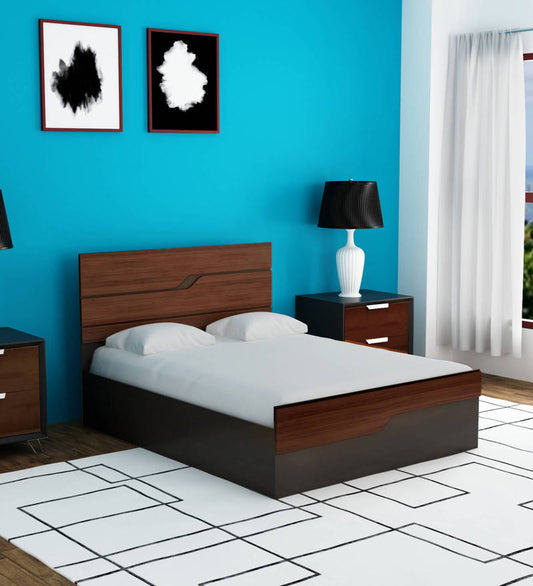 Queen Size Wooden Bed with Storage