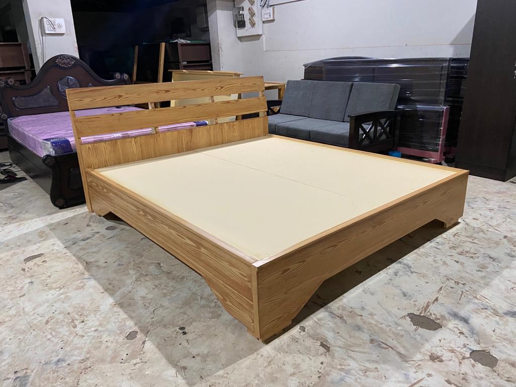 Queen Size Wooden Bed with Storage